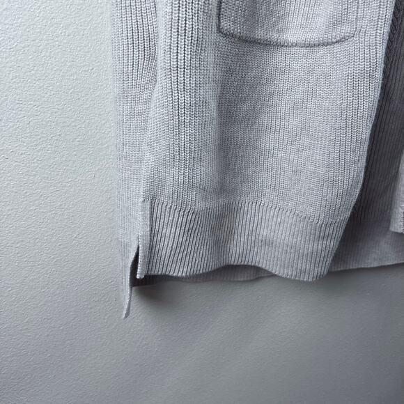J.Jill Cotton Knit Cardigan Sweater Sz Medium Gray Button Down Minimalist Casual - Picture 4 of 8